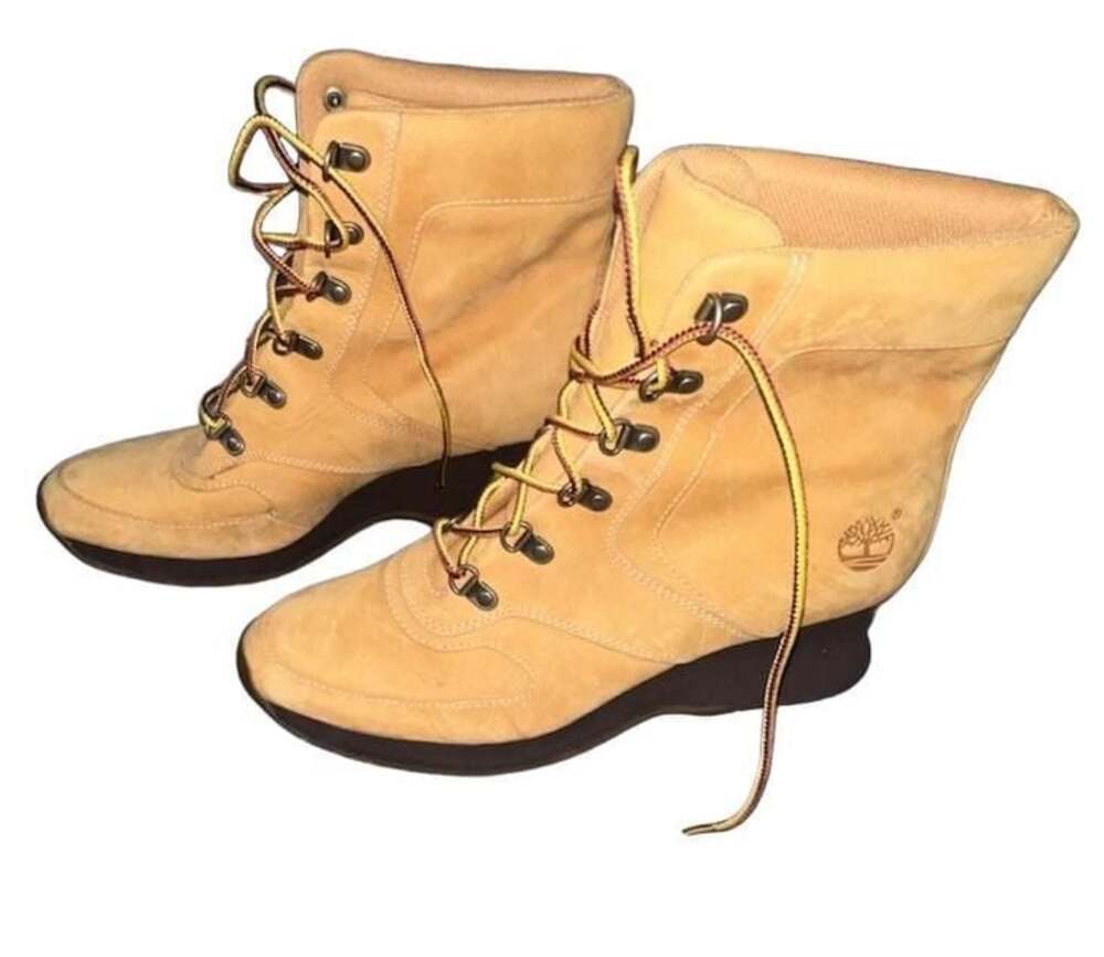 Timberland Women's Leather Waterproof Wedge Ankle Boots Wheat 55340 Size 8M